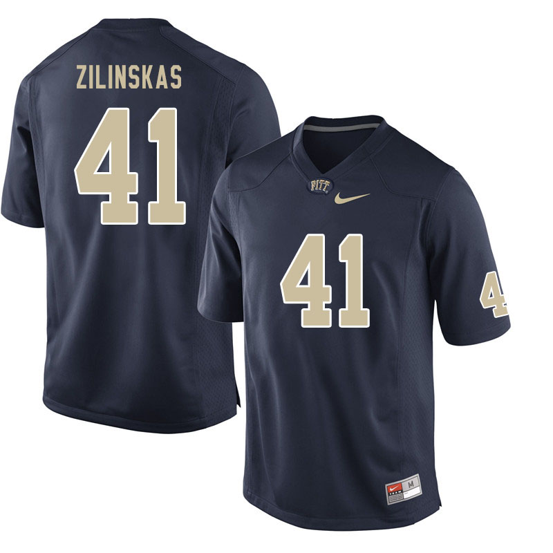 Men #41 Jake Zilinskas Pitt Panthers College Football Jerseys Sale-Navy